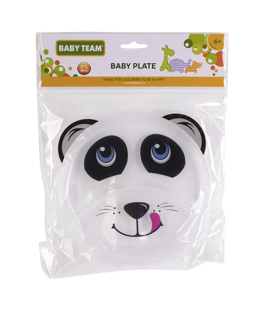 Тарілка секційна Baby Team Панда, 120 мл, білий (6000_панда) - фото 2