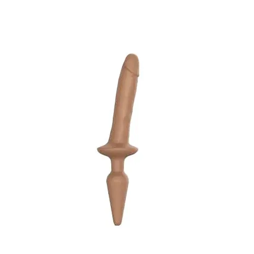 Анальна пробка та фалоімітатор Strap-On-Me Switch Plug-In Dildo S, 12.8х2.8 см та 8х3.3 см, тілесний