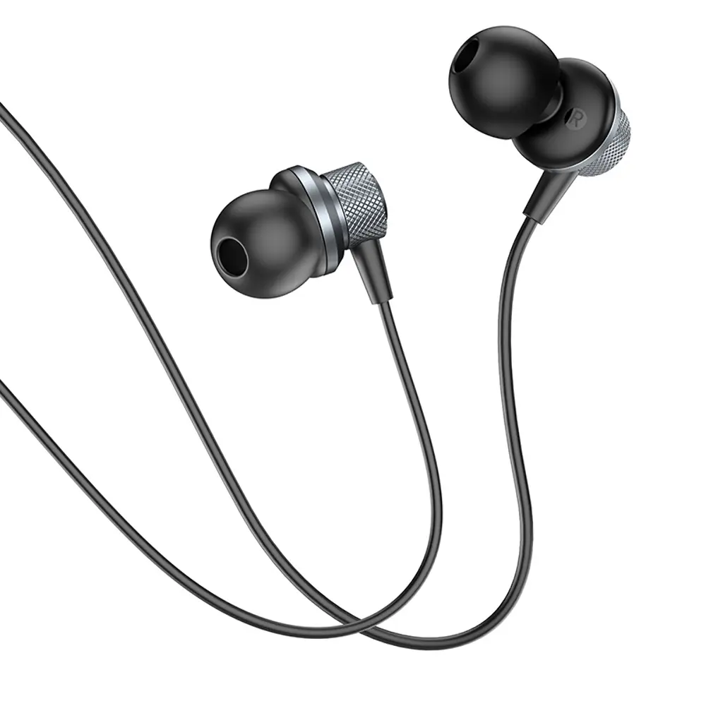 Наушники проводные вакуумные Borofone BM78 с микрофоном Jack 3.5 серые - фото 3