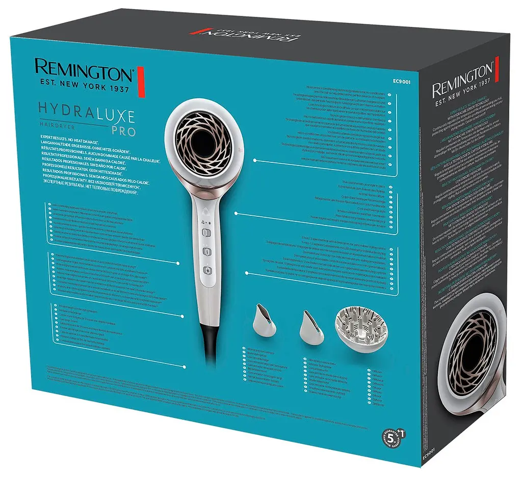 Фен Remington HYDRAluxe PRO, 2200Вт, 3 режима, диффузор, ионизация, холодный обдув, белый - фото 7