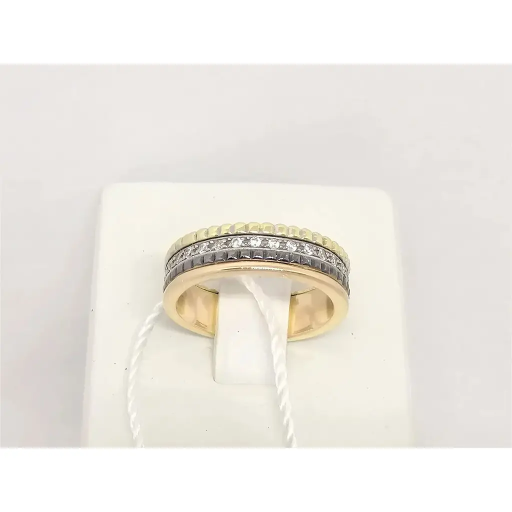 Золоте кільце Родинні коштовності Бушерон з фіанітами. 1710496 18,5 - фото 3