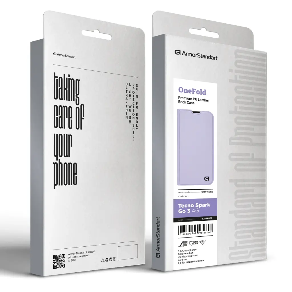 Чохол-книжка ArmorStandart OneFold Case для Tecno Spark Go 3 4G Lavender - фото 7
