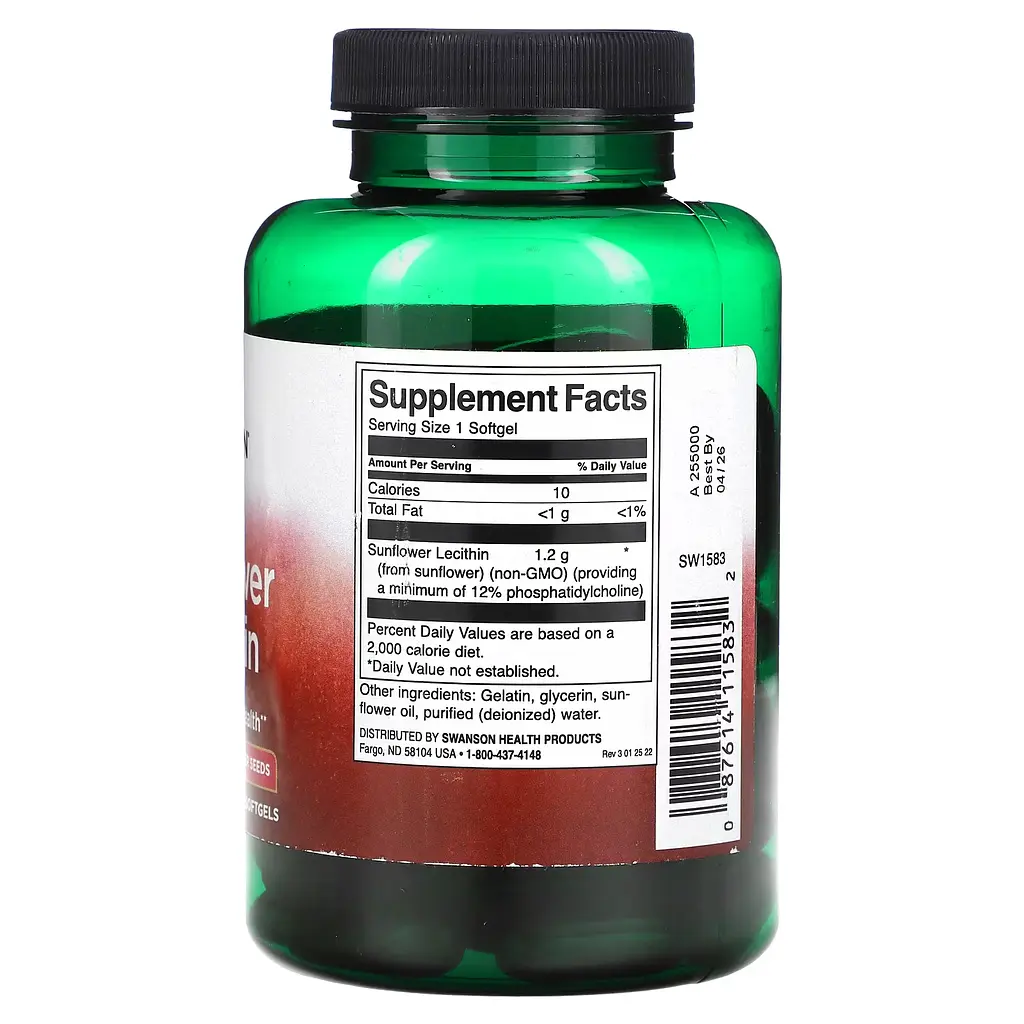Соняшниковий Лецитин Sunflower Lecithin from Non-Gmo 1200 мг - 90 софтгель - фото 2