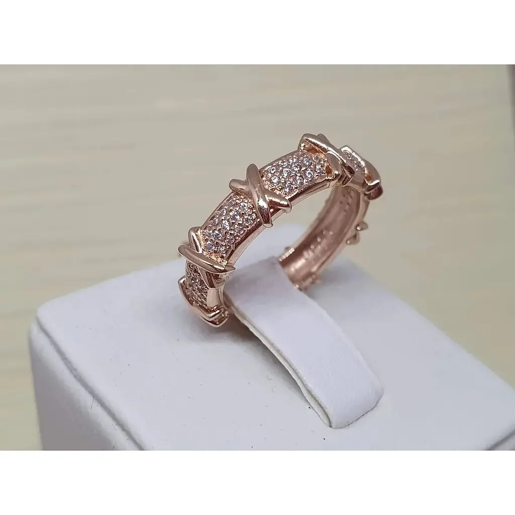 Золоте кільце Платон з фіанітами. 1К229/01Б 17 - фото 3