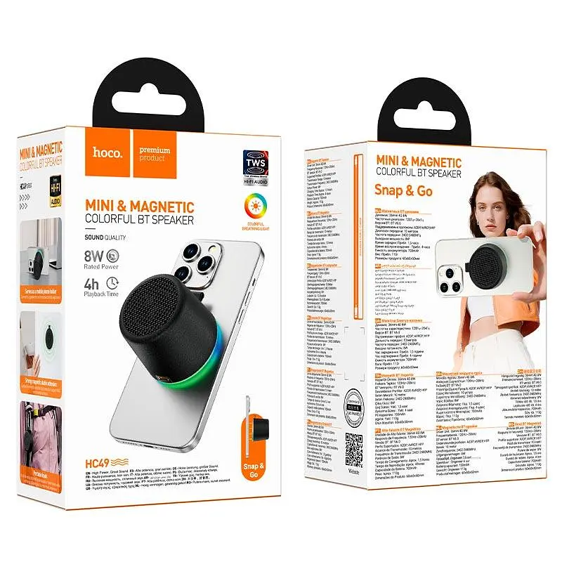 Акустика HOCO Shine magnetic BT speaker wave HC49 | BT6.0, TWS, 7W, 6h | - фото 2