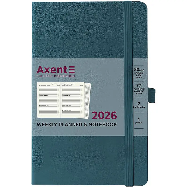 Еженедельник Axent 2026 Partner Strong 125 x 195 мм лазурный (8505-26-63-A) - фото 2