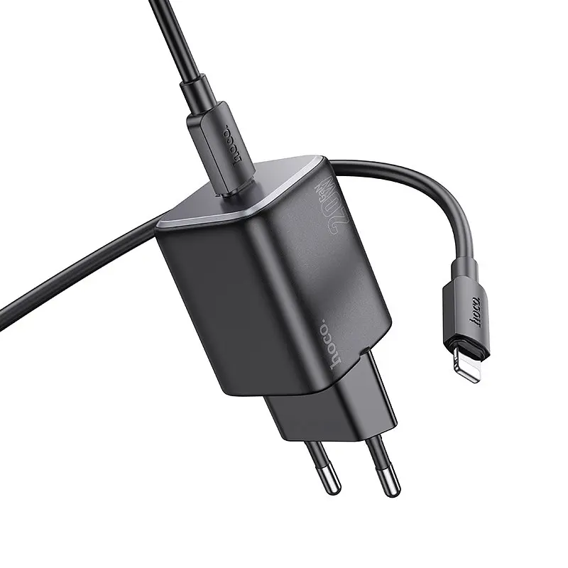 МЗП Hoco N40 Mighty 1C PD20W + Type to Lightning Black - фото 3
