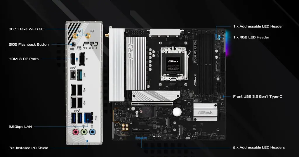 Материнська плата ASRock B850M Pro RS WiFi Socket AM5 - фото 8