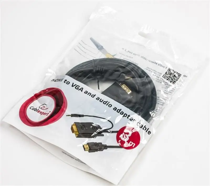 Кабель Cablexpert HDMI - VGA+3.5 мм V 1.4 (M/M), 3 м, чорний пакет (A-HDMI-VGA-03-10) - фото 2