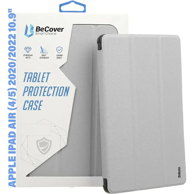 Чохол-книжка BeCover Soft Edge TPU з кріпленням Apple Pencil для Apple iPad Air 4/5 2020/2022 10.9" Gray (711699) - фото 6