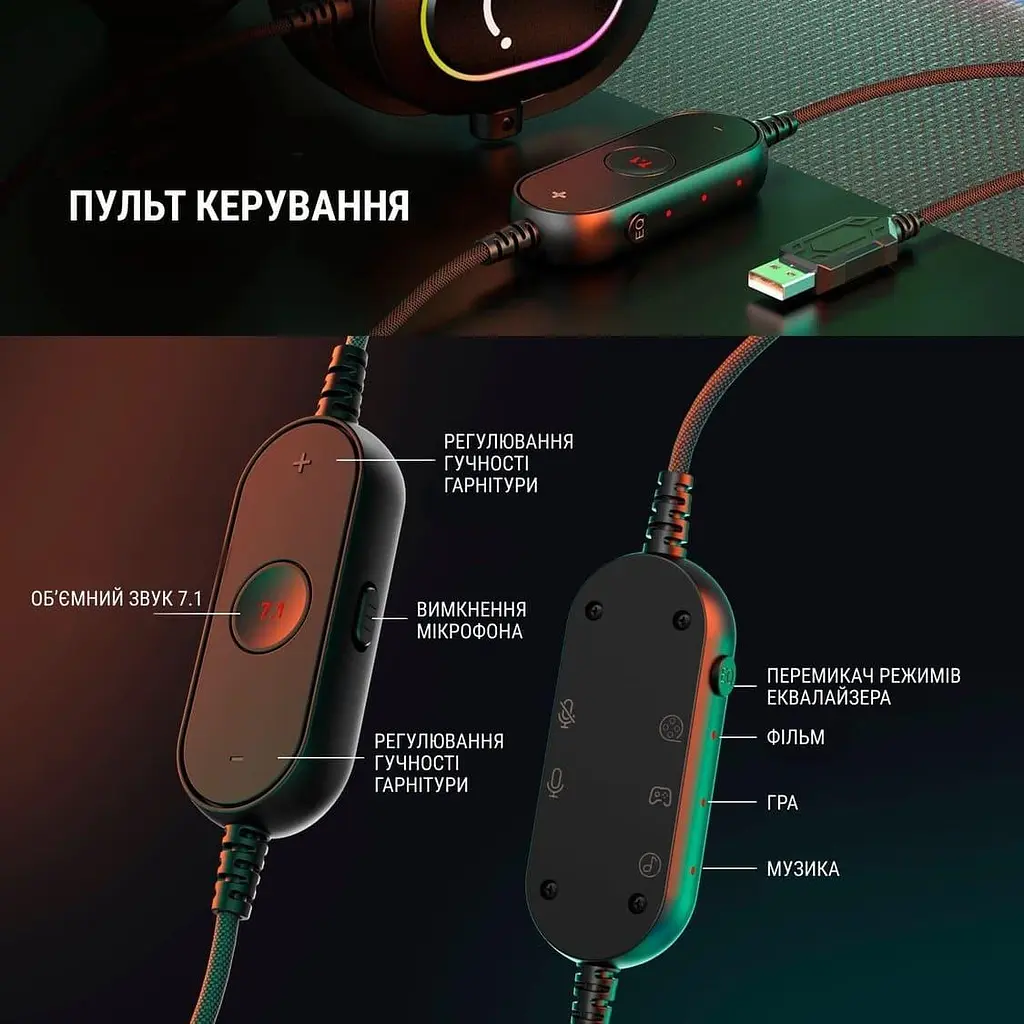 Игровая гарнитура Fifine H6P RGB USB Pink (H6P) - фото 4