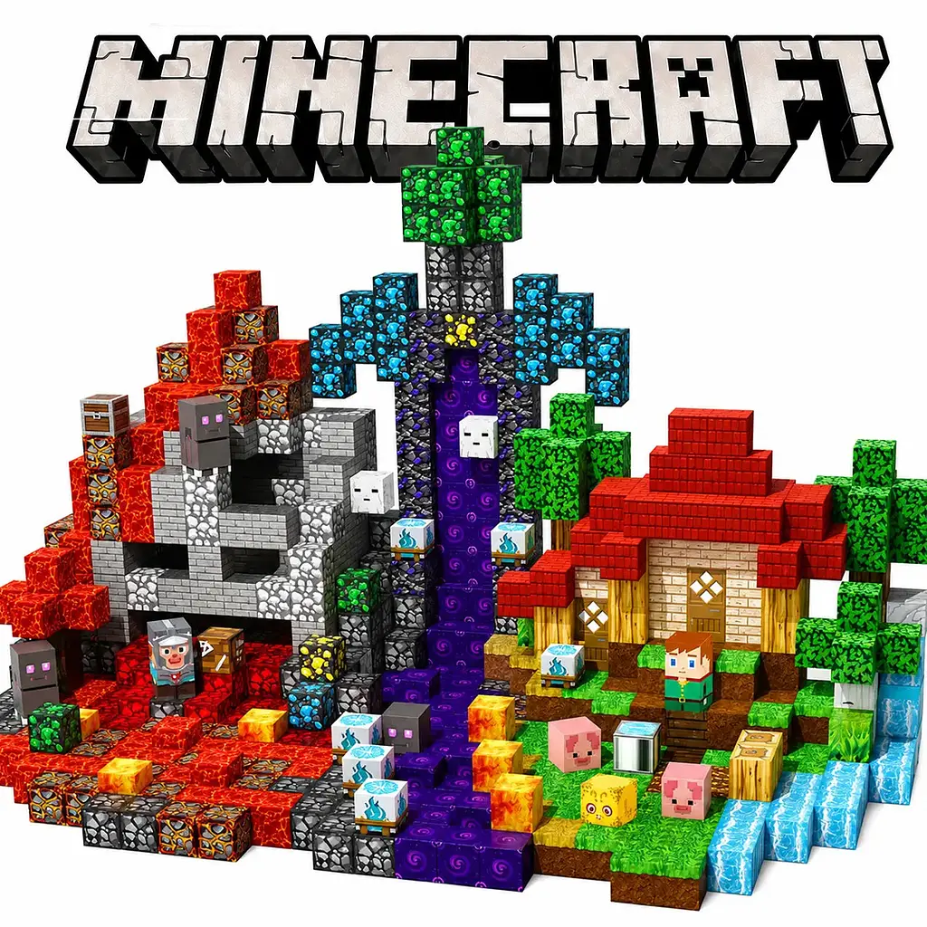 Магнітний конструктор Minecraft 150 шт по грі Майнкрафт Magnetic Фортеця Mk001022 - фото 6