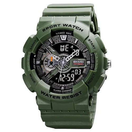 Чоловічий наручний годинник 1688AG Army Green. Skmei acs0030626