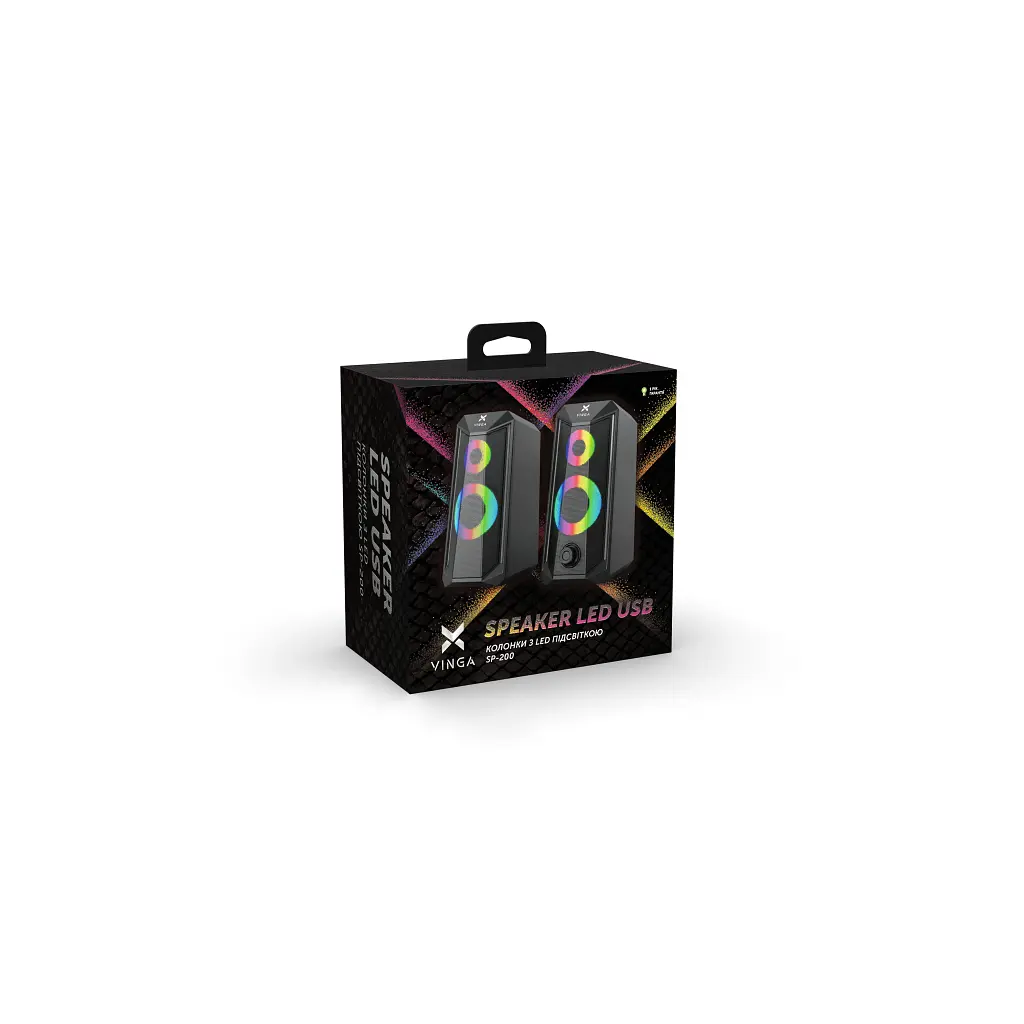 Акустическая система Vinga SP-200 LED USB Black - фото 6