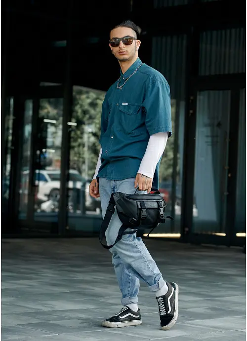 Чоловіча поясна сумка бананка Sambag 38х21 см sum0022765 - фото 6