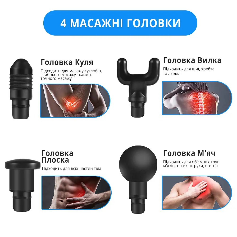 Масажер перкусійний Inspire BISD-6608 24W 1800mAh Black - фото 3
