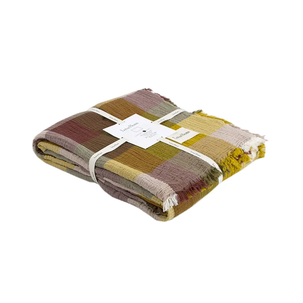 Покрывало Lotus Home - Lucca muslin горчичный 240x260 - фото 6