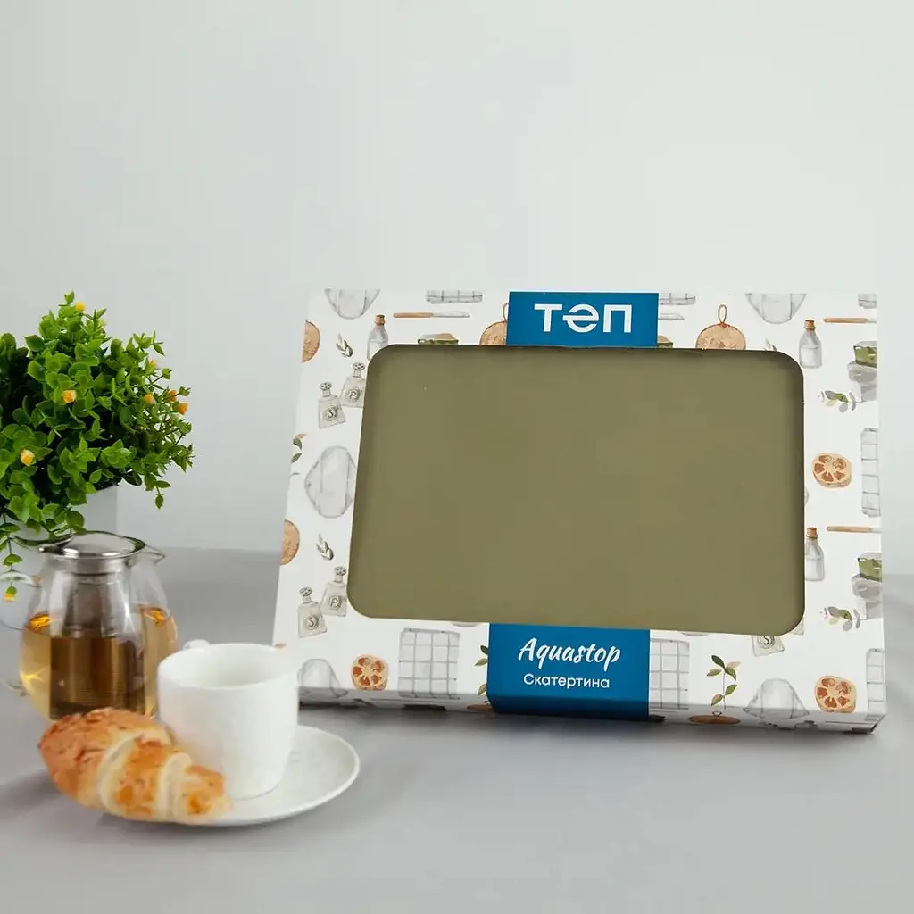 Скатертина ТЕП Aquastop водовідштовхувальна Olive 150x200 см (С-04189_29835) - фото 7