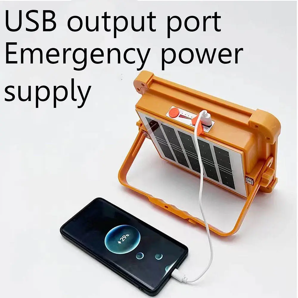 Акумуляторний прожектор PowerBank із сонячною панеллю / Світлодіодний Solar LED ліхтар 2400mAh - фото 3