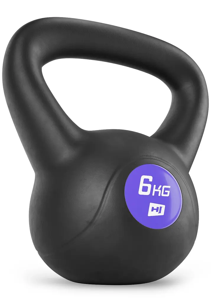 Гиря Hop-Sport HS-PB006KB виниловая 6 кг черная с фиолетовым. - фото 2