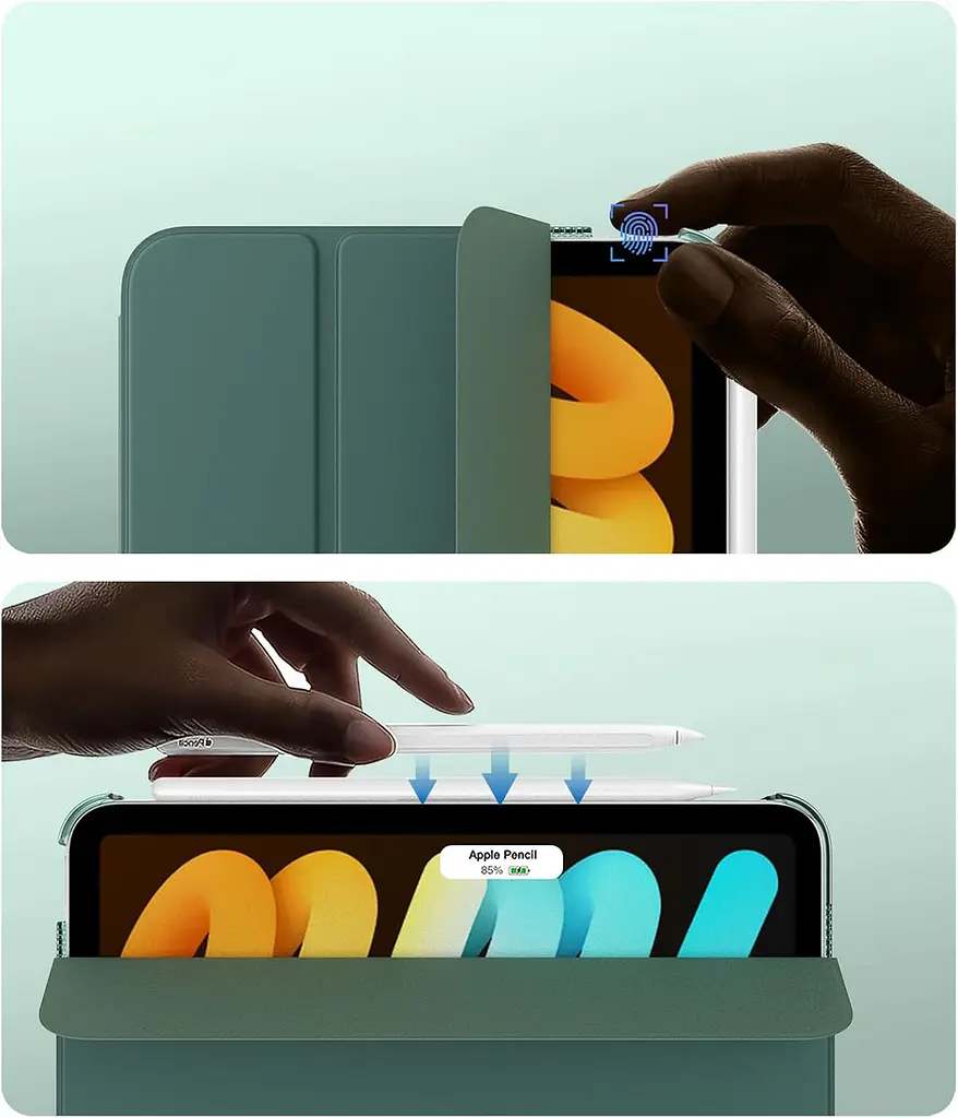 Чохол-книжка BeCover Tri Fold Hard для Apple iPad Mini 7 2024 8.3" Темно-зелений (712451) - фото 3