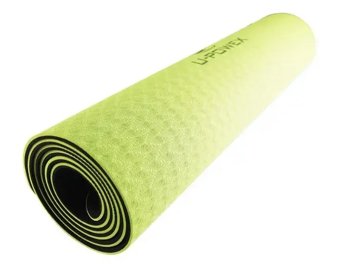 Килимок для йоги та фітнесу U-powex TPE Yoga mat Green/Black (183х61х0.6) (UP_1000_TPE_Gr/Black) - фото 2