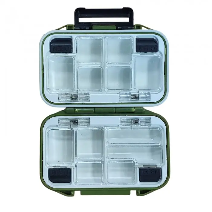 Коробка рибальська Stenson SF24115, для снастей, 11.5×7.7×3.5 см, пластик, олива - фото 2