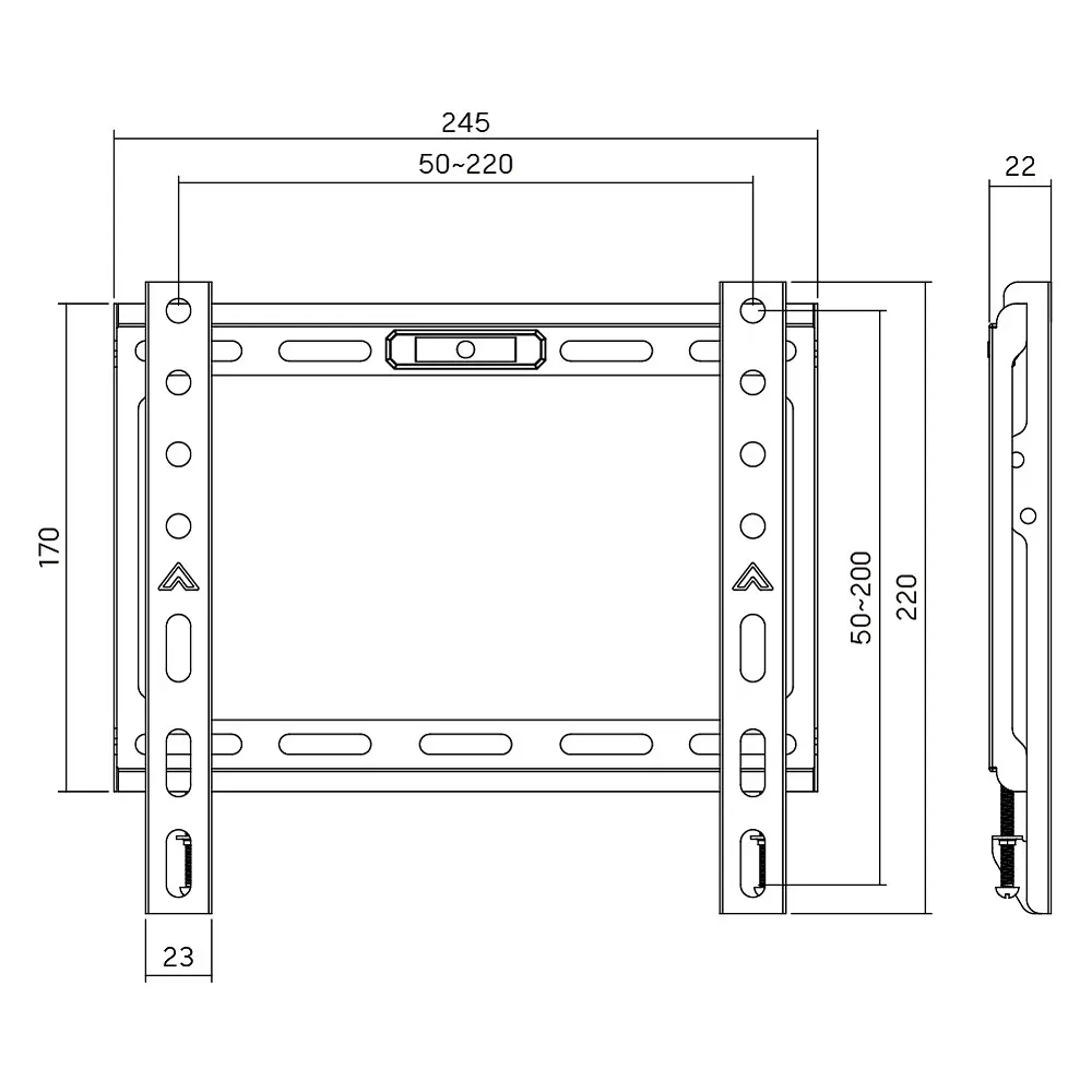 Кронштейн для ТВ AGN AGN43-220F фіксований/23"-43"/45 кг/max.VESA 200x200/Чорний - фото 5