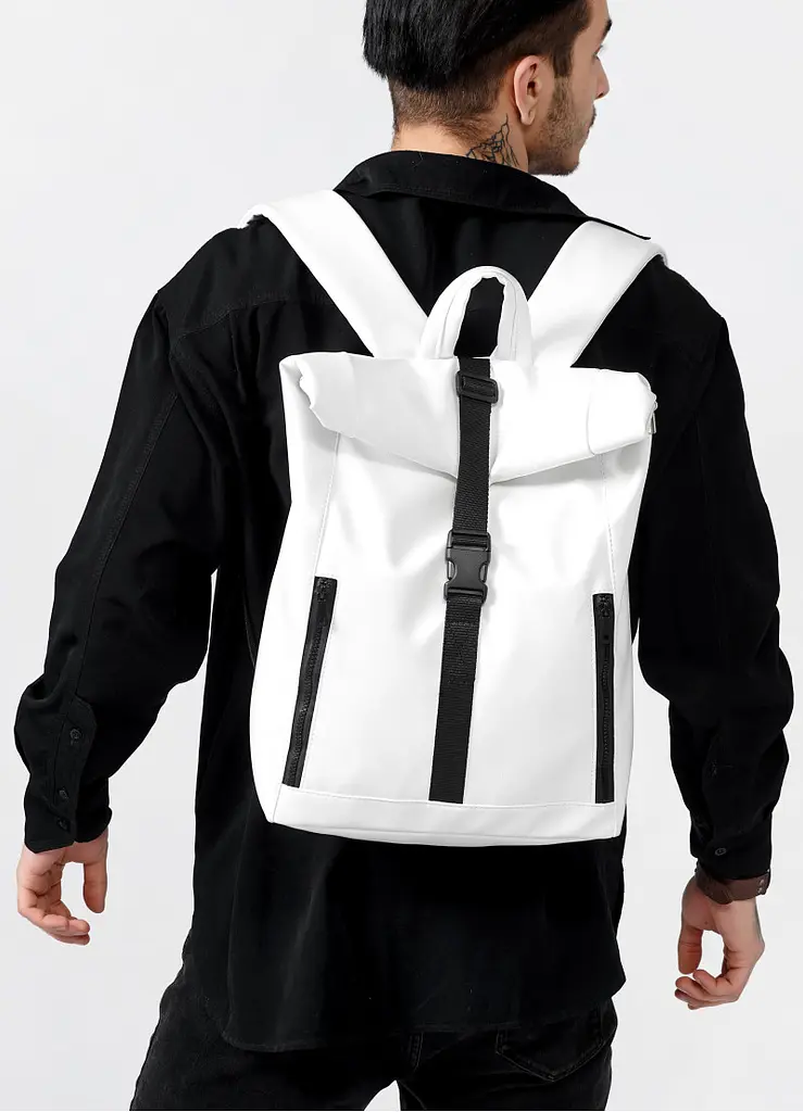 Мужской рюкзак Sambag RollTop One белый 41 х 30 х 16 см (24208008m) - фото 2