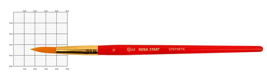 Пензель синтетика кругла №12 коротка ручка ROSA Start (4823098500223)