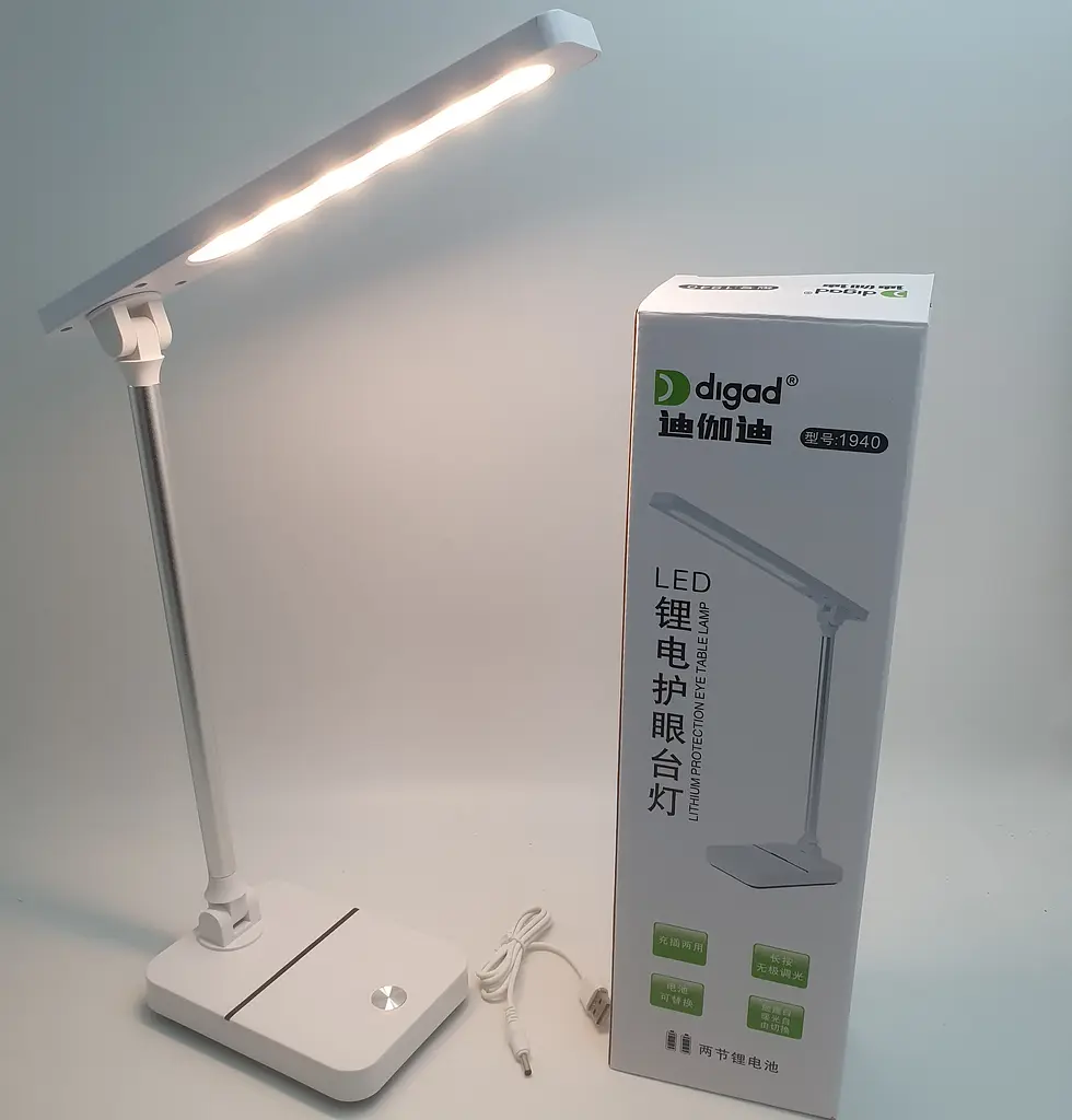 Настільна LED-лампа 40 см сенсорна світлодіодна 4 W акумуляторна (знімні 2 × 18650 6000 mAh) 3000–6000 K Digad 1940 - фото 3