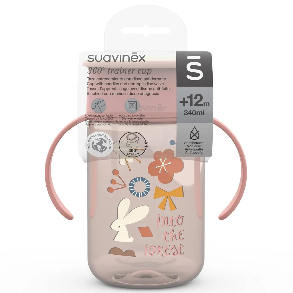 Поїльник-непроливайка Suavinex Лісові історії 340 мл рожевий (401196) - фото 3