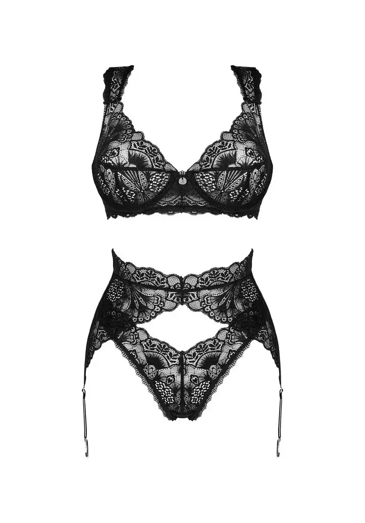 Еротичний комплект нижньої білизни Obsessive Donna Dream XS/S чорний - фото 6