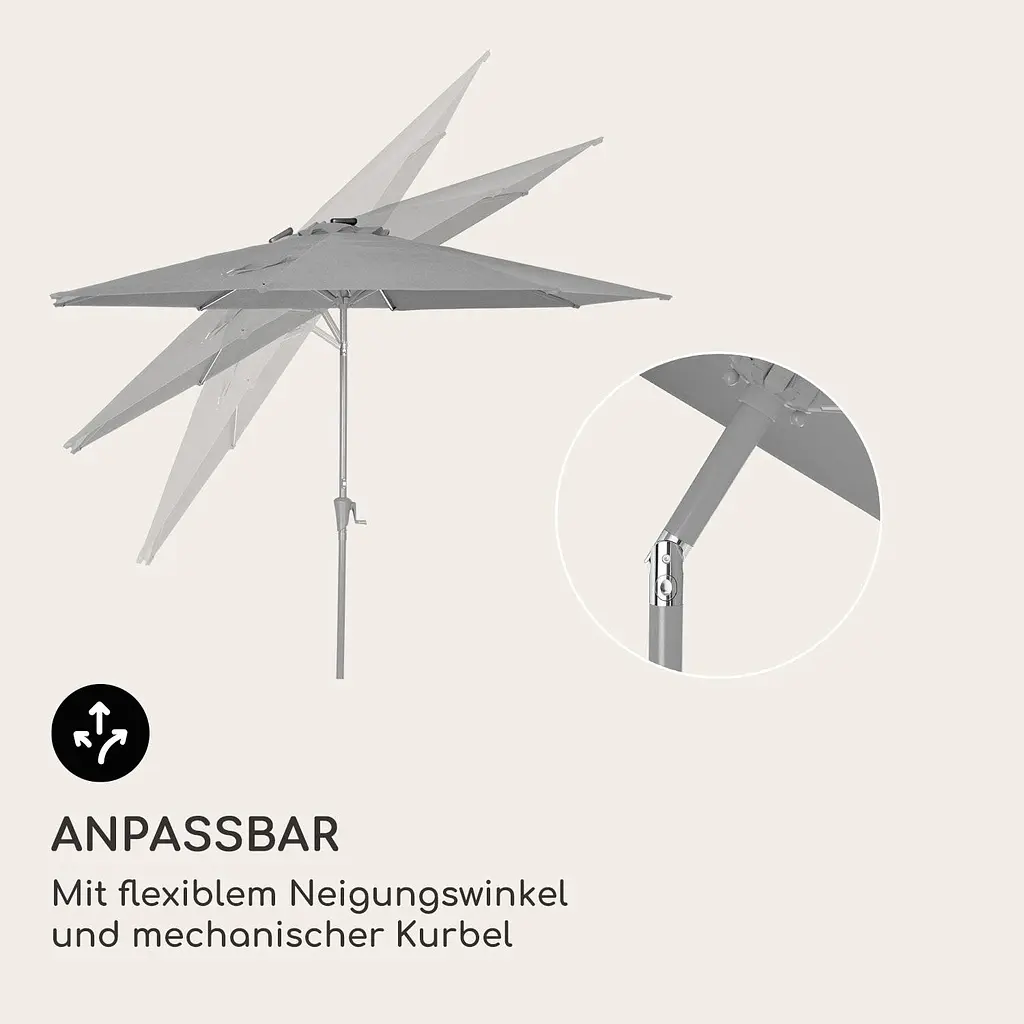 Садова парасоля Blumfeldt Calais з LED-підсвіткою і сонячною панеллю (10040120) - фото 4