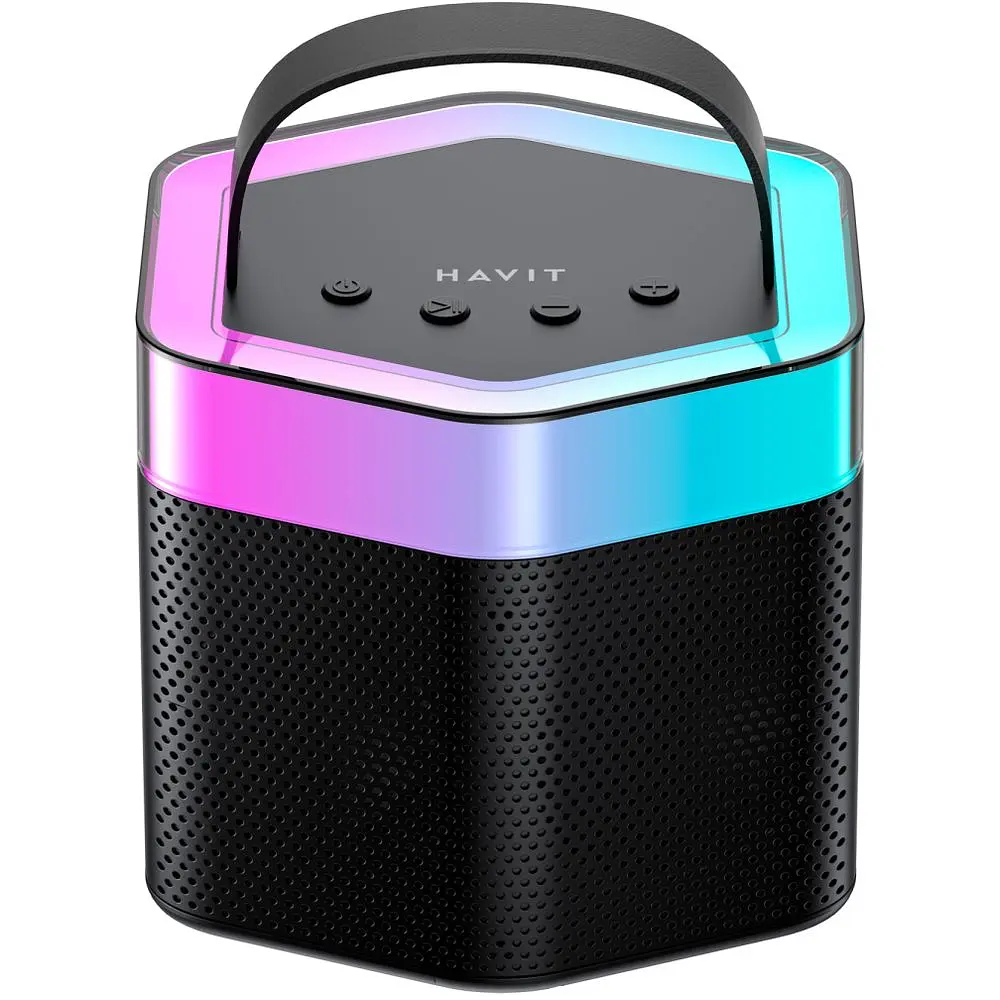 Портативная колонка Havit HV-SK895BT 6W RGB с караоке черная (HV-SK895BT) - фото 2