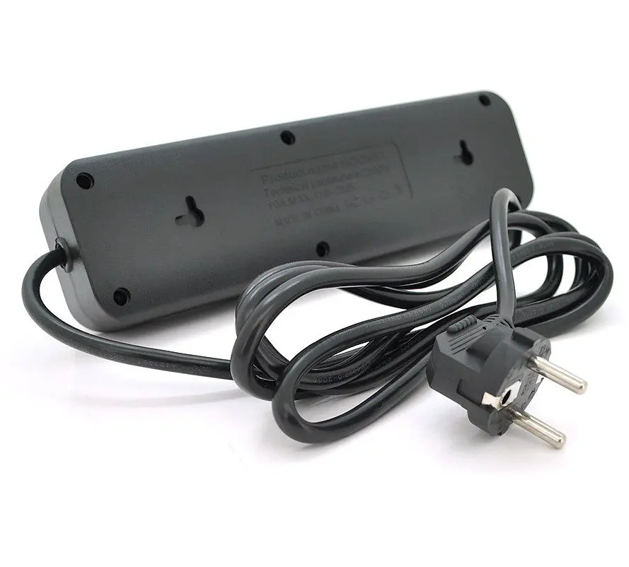 Мережевий фільтр подовжувач Voltronic F-23, 3 розетки EU, 2 м, 3х0,75 мм, 2500 W, Black - фото 2