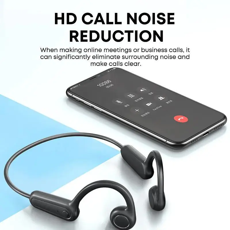 Кісткові навушники Langsdom BE-13 Pro Спортивні Bluetooth 5.4 навушники з кістковою провідністю Чорний - фото 2