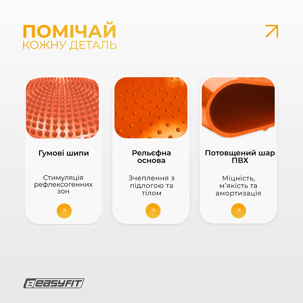 Балансувальна масажна подушка EasyFit Помаранчевий - фото 4