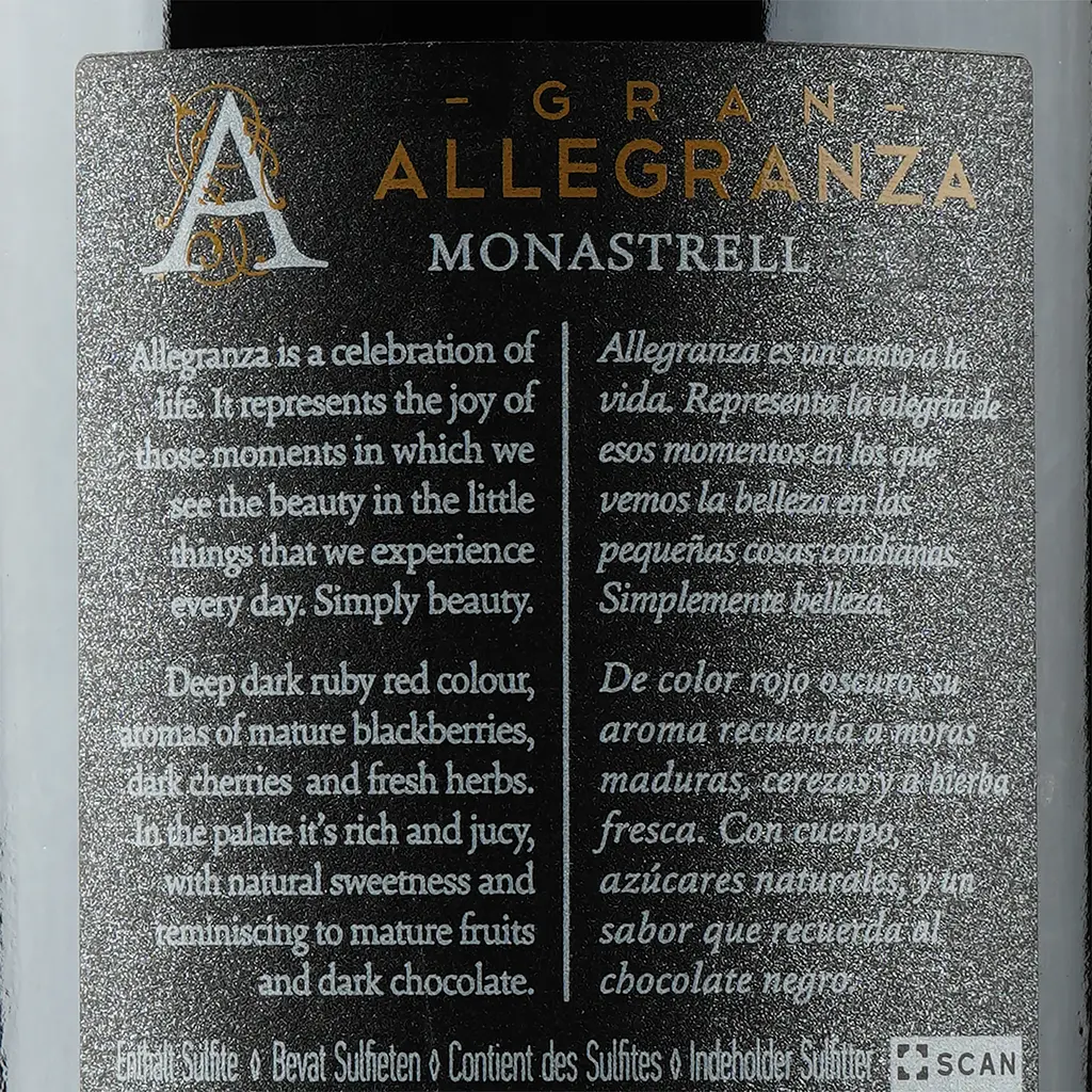 Вино Gran Allegranza Monastrell, червоне, напівсухе, 14%, 0,75 л - фото 3