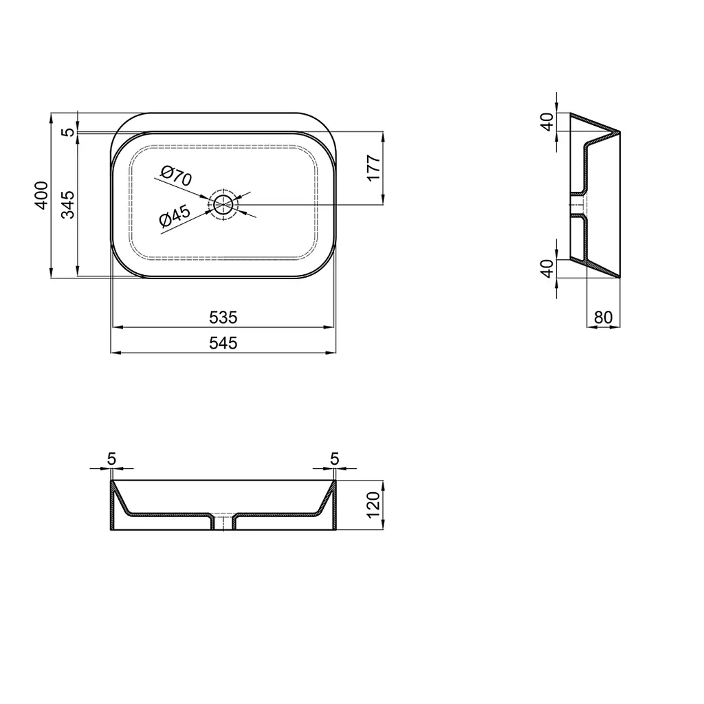 Умивальник Qtap Scorpio 550x390x120 White QT14112243WN, Білий - фото 2