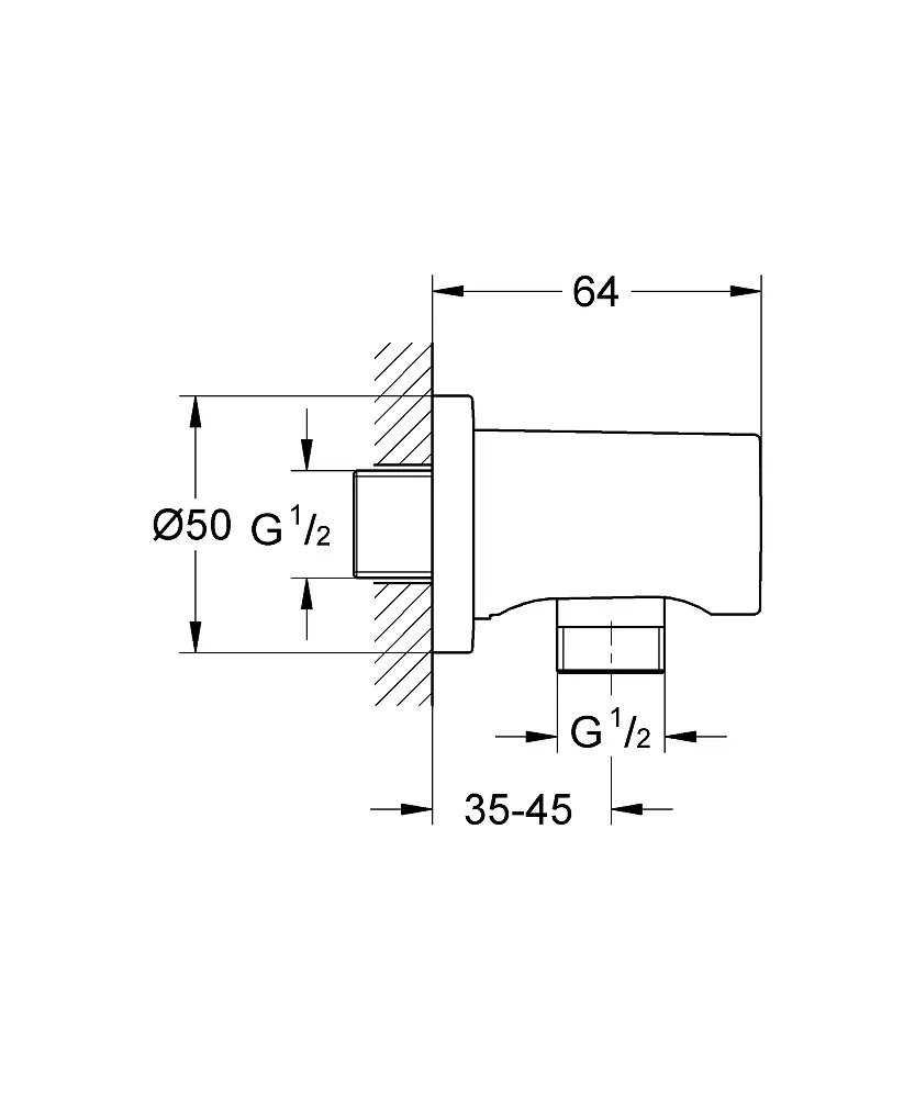 Підключення для душового шлангу Grohe Rainshower 27057GN0, Золотий - фото 2