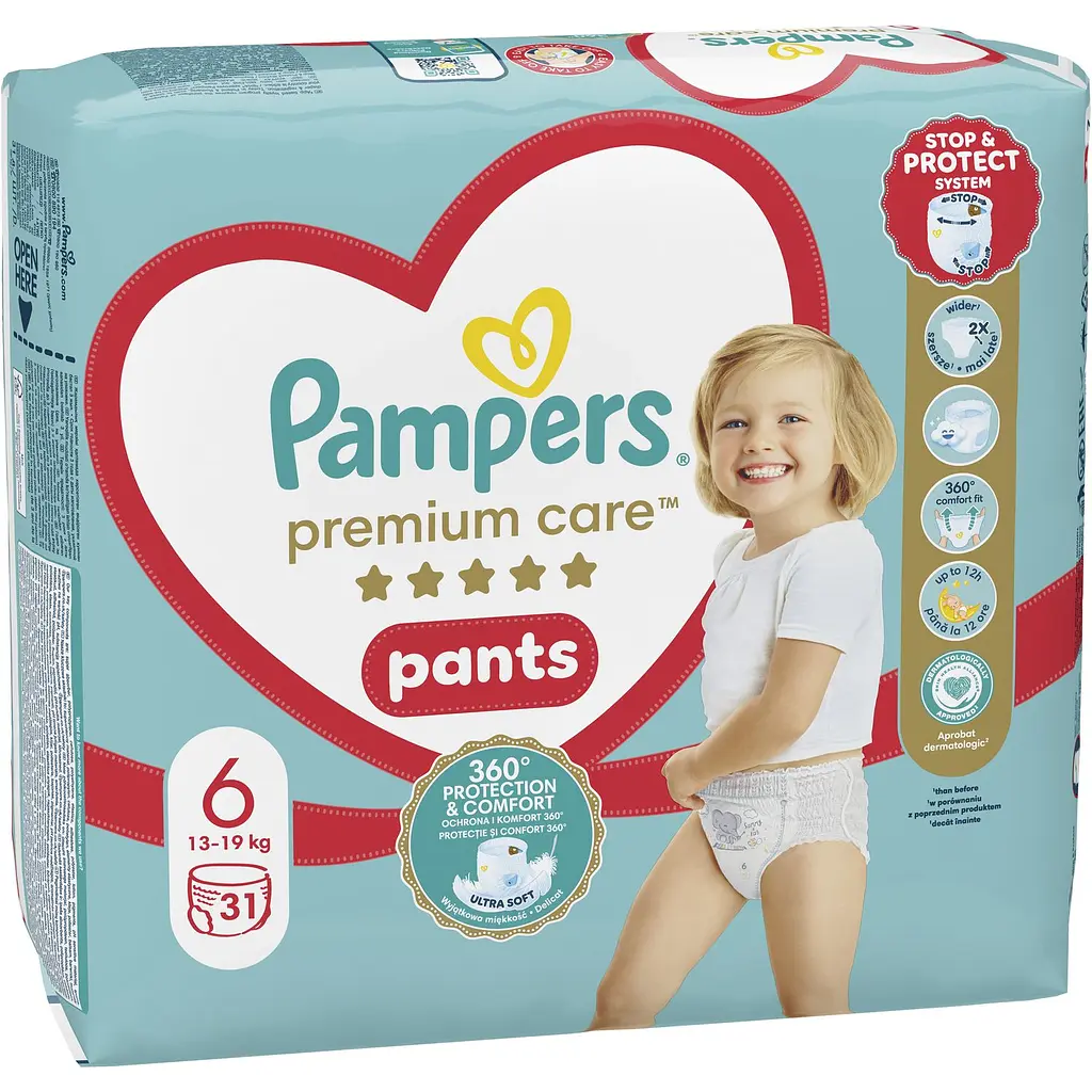 Підгузки-трусики Pampers Premium Care Pants Розмір 6 (13-19 кг) 31 шт.  - фото 2