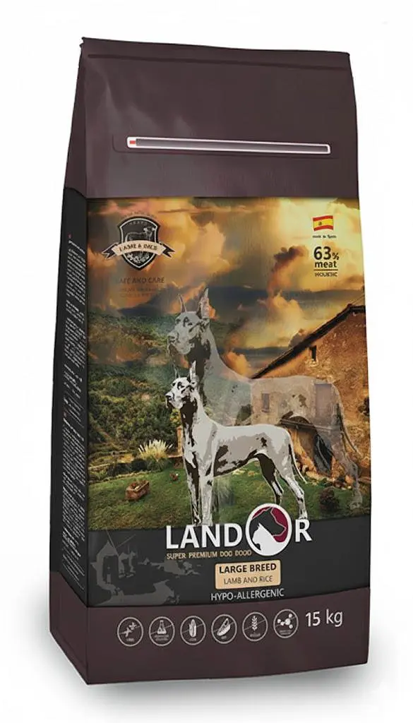 Сухий корм Landor Adult Large Breed Lamb&Rice Ландор для дорослих собак великих порід Ягня з рисом 15 кг