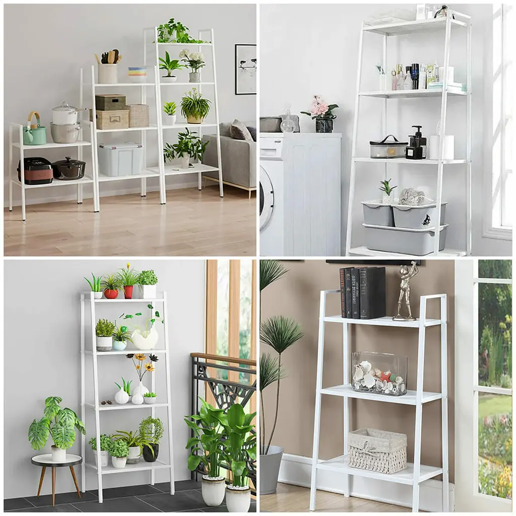 Стелаж-етажерка триярусний з металу білий 60x33x110см SW-00002103 - фото 7