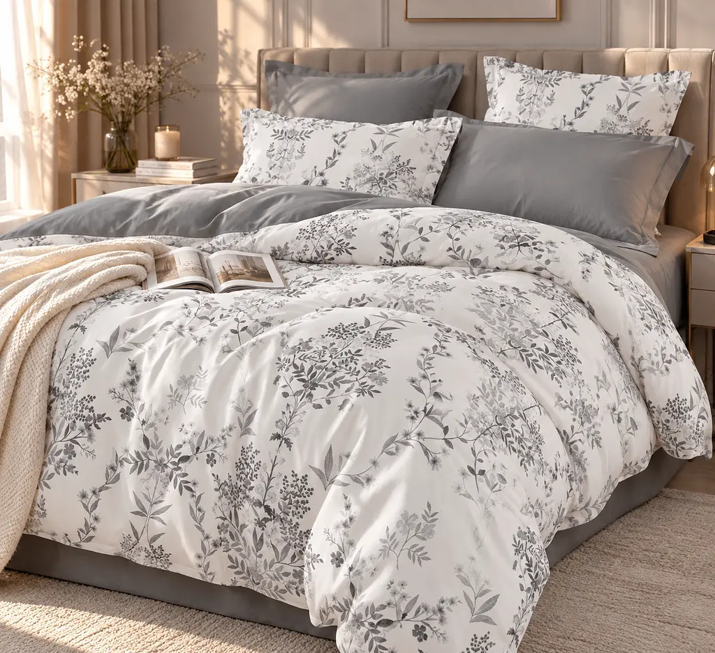 Комплект постільної білизни Love You Willow Сімейний 160×220×2 см тенсель 300TC сірий (ly63053)