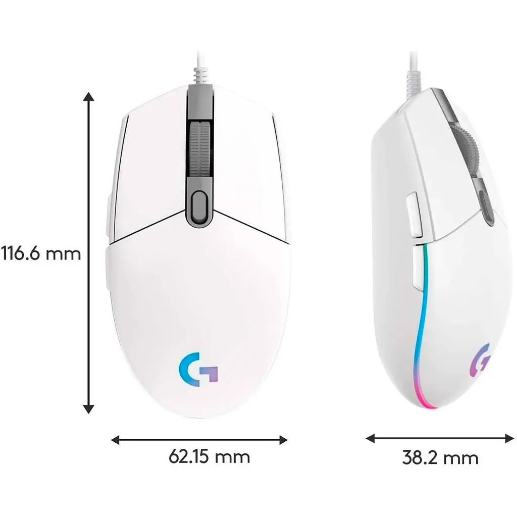 Миша Logitech G203 Lightsync White (910-005797) [134319] - фото 6