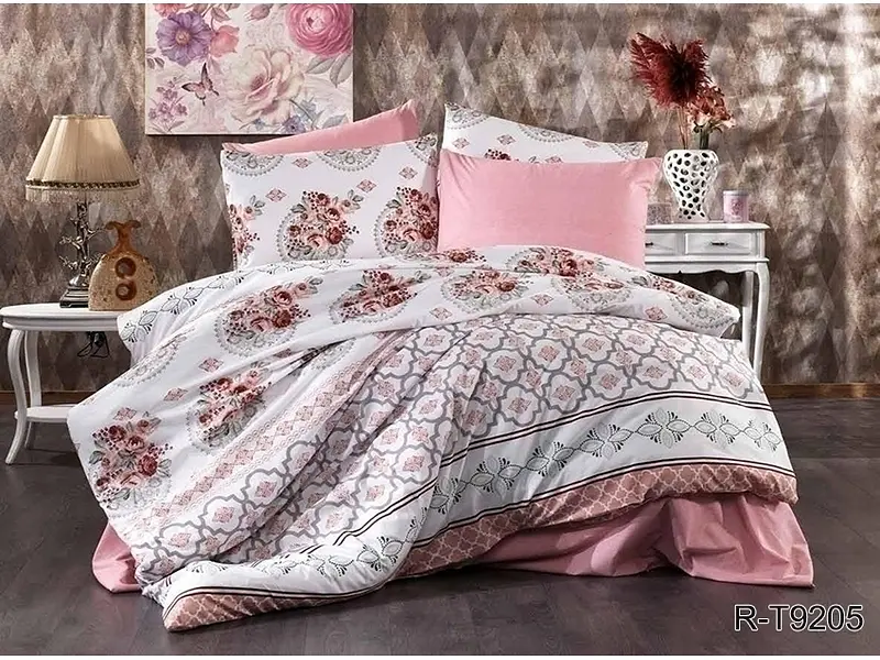 Комплект постільної білизни з компаньйоном (R-T9205) Євро TAG tekstil pbe0037136 - фото 2