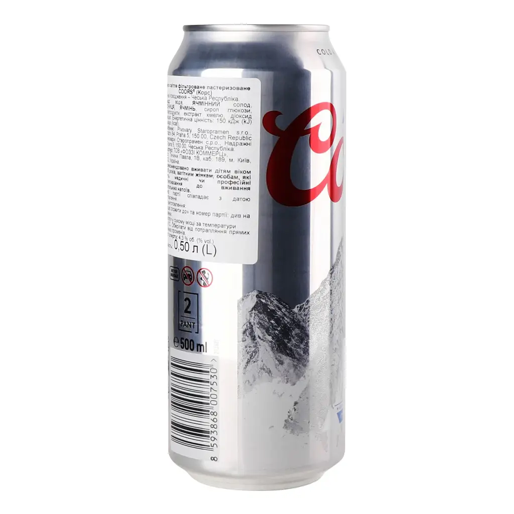 Пиво Coors світле 4.3% 0.5 л з/б - фото 3