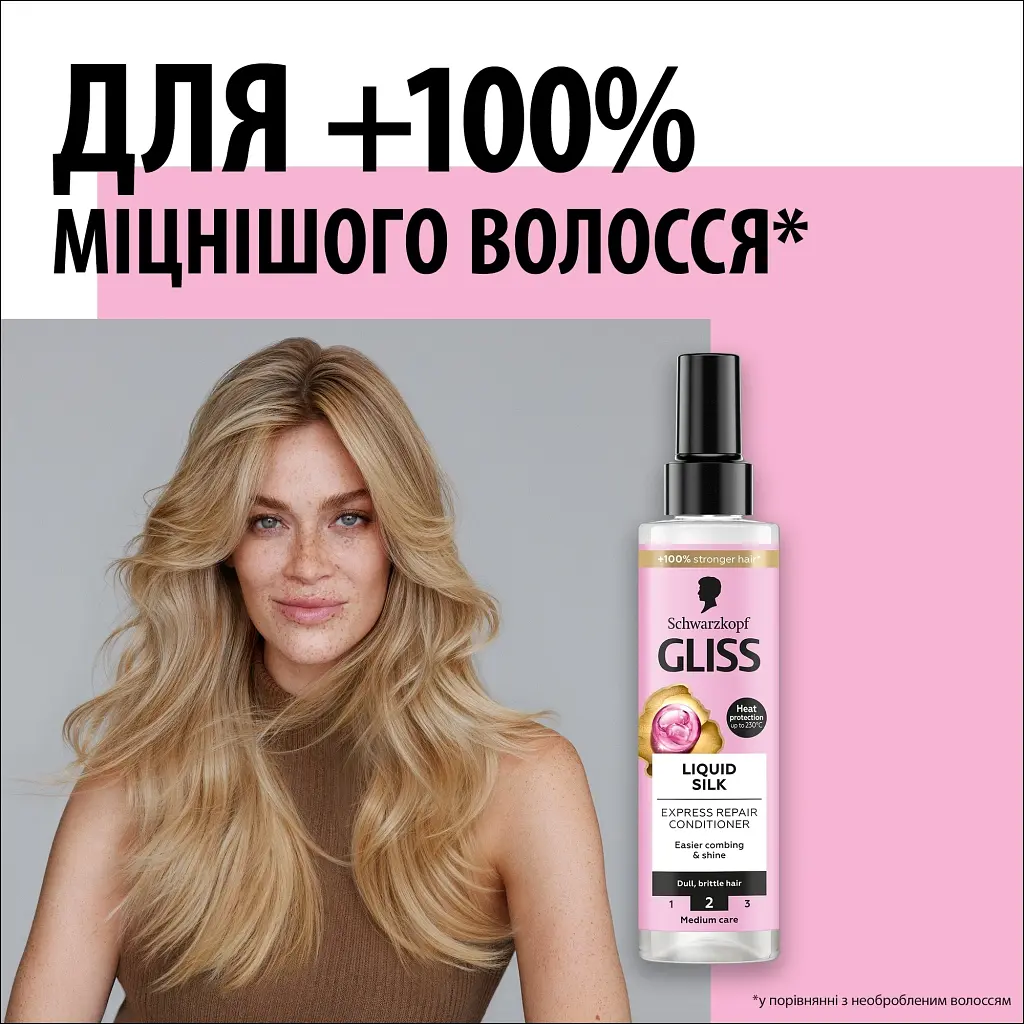 Експрес-кондиціонер Gliss Liquid Silk для ламкого та тьмяного волосся 200 мл - фото 9