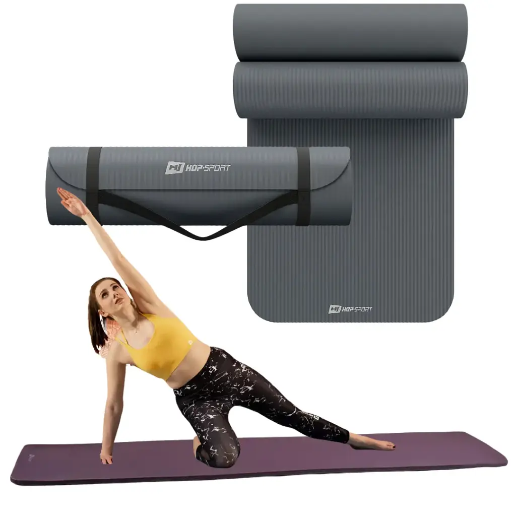 Килимок для йоги Hop-Sport HS-NB010GM NBR 1 см графітовий - фото 9